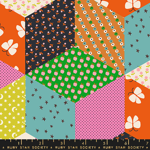 Ooh Lucky Lucky Tumbling Blocks Patchwork in Vivid RS4112 16 - Ruby Star Society Sold by the Half Yard